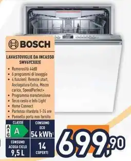 Unieuro BOSCH LAVASTOVIGLIE DA INCASSO SMV6YCX02E offerta