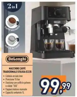 Unieuro DeLonghi MACCHINE CAFFÈ TRADIZIONALE STILOSA EC235 offerta