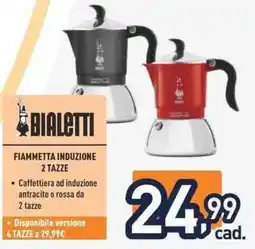 Unieuro Bialetti fiammetta induzione 2 tazze offerta