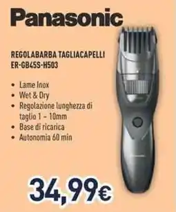 Unieuro Panasonic REGOLABARBA TAGLIACAPELLI ER-GB45S-H503 offerta