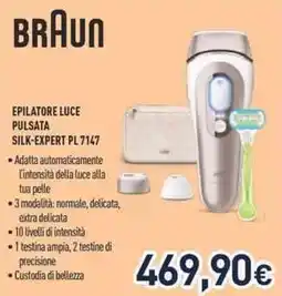 Unieuro Braun epilatore luce pulsata silk-expert PL 7147 offerta