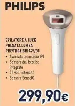 Unieuro PHILIPS EPILATORE A LUCE PULSATA LUMEA PRESTIGE BRI945/00 offerta