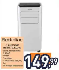 Unieuro Electroline CLIMATIZZATORE PORTATILE ELNCLE7202 offerta