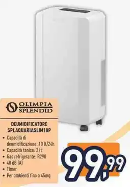 Unieuro Olimpia splendid deumidificatore splaquariaslim 10P offerta