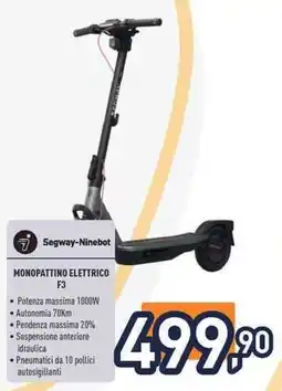 Unieuro Segway-ninebot monopattino elettrico F3 offerta
