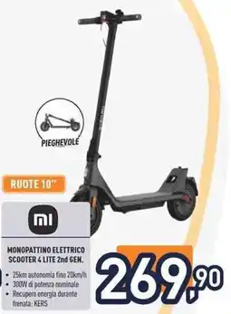 Unieuro Xiaomi monopattino elettrico scooter 4 lite 2nd gen. offerta