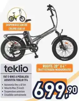 Unieuro Teklio fat e-bike a pedalata assistita teklio TF4 offerta