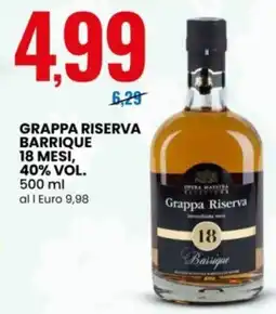Eurospin Grappa riserva barrique 18 mesi, 40% vol. offerta