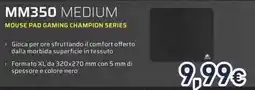 Unieuro Corsair MM350 medium mouse pad gaming champion series offerta
