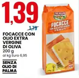 Eurospin Tre mulini focacce con olio extra vergine di oliva offerta