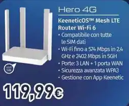 Unieuro Keenetic Hero 4G offerta