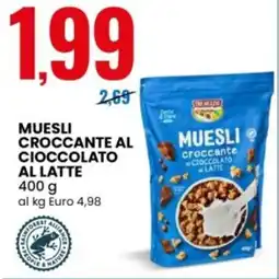 Eurospin Tre mulini muesli croccante al cioccolato al latte offerta
