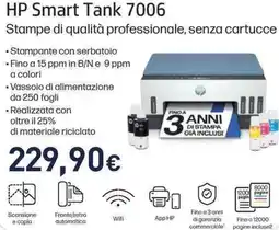 Unieuro HP Smart Tank 7006 offerta