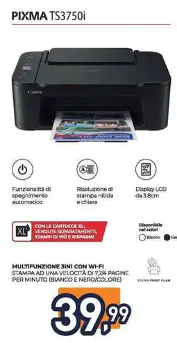 Unieuro Canon PIXMA TS3750i offerta