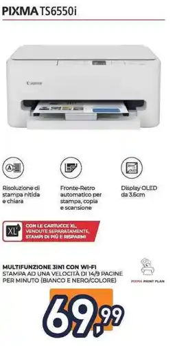 Unieuro Canon PIXMA TS6550i offerta