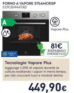Unieuro Electrolux FORNO A VAPORE STEAMCRISP COCGH44TX0 offerta