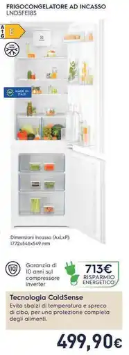 Unieuro Electrolux FRIGOCONGELATORE AD INCASSO LND5FE18S offerta