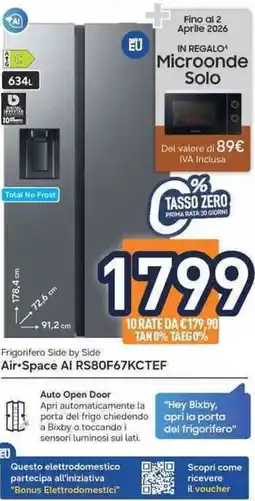 Unieuro SAMSUNG Air Space Al RS80F67KCTEF offerta