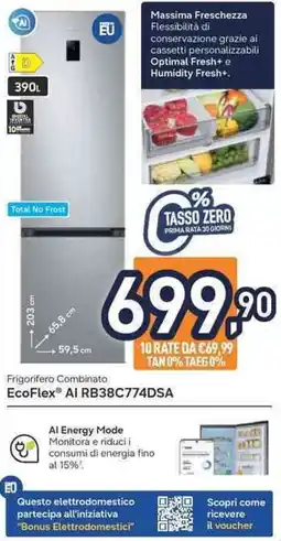 Unieuro SAMSUNG EcoFlex Al RB38C774DSA offerta