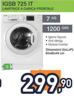 Unieuro IGNIS IGSB 725 IT LAVATRICE A CARICA FRONTALE offerta