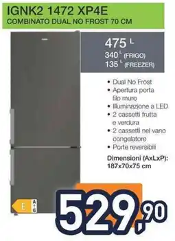 Unieuro IGNIS IGNK2 1472 XP4E COMBINATO DUAL NO FROST offerta