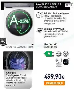 Unieuro Haier LAVATRICE X SERIE 7 HW80-B14367TU-IT offerta