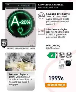 Unieuro Haier LAVASCIUGA X SERIE 11 HWD120BD16397EUS offerta