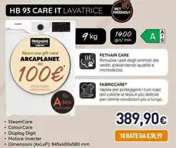 Unieuro Hotpoint ariston HB 93 care it lavatrice offerta