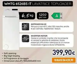 Unieuro Hotpoint ARISTON WMTG 6526BS IT LAVATRICE TOPLOADER offerta