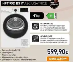 Unieuro Hotpoint ariston HPT 95D BS IT asciugatrice offerta