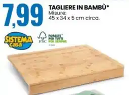 Eurospin Sistema casa tagliere in bambù offerta