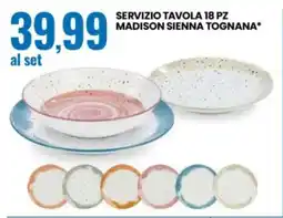 Eurospin Servizio tavola 18 pz madison sienna tognana offerta