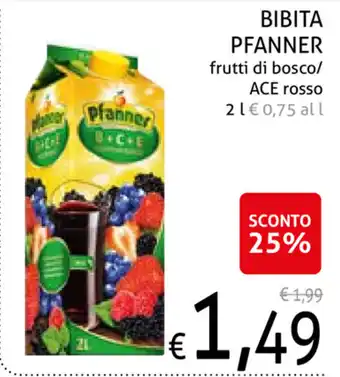 Bibita Pfanner frutti di bosco/Ace rosso 2L