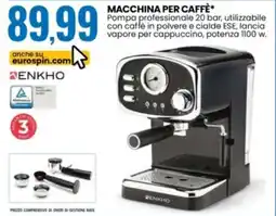 Eurospin Enkho macchina per caffè offerta