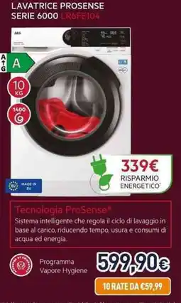 Unieuro AEG LAVATRICE PROSENSE SERIE 6000 LR6FE104 offerta