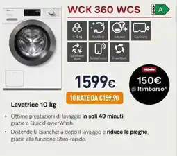 Unieuro Miele WCK 360 WCS A offerta