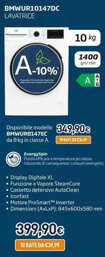 Unieuro beko BMWUR10147DC LAVATRICE offerta
