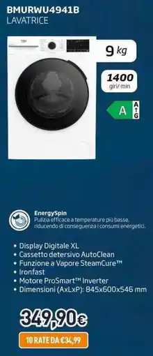 Unieuro beko BMURWU4941B LAVATRICE offerta