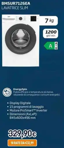 Unieuro beko BMSUR7126EA LAVATRICE SLIM offerta