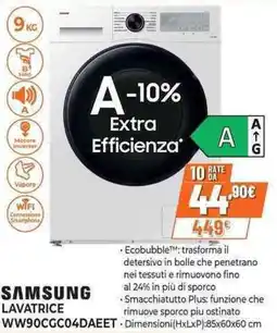 Expert SAMSUNG LAVATRICE WW90CGC04DAEET offerta
