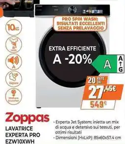Expert Zoppas LAVATRICE EXPERTA PRO EZW10XWH offerta