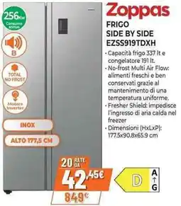 Expert Zoppas FRIGO SIDE BY SIDE EZSS919TDXH offerta