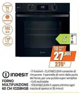 Expert INDESIT FORNO MULTIFUNZIONE 60 CM 10258HSB offerta