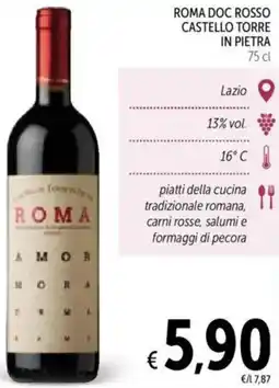 Spazio Conad Roma doc rosso castello torre in pietra offerta
