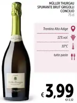 Spazio Conad Müller thurgau spumante brut grigolli concilio offerta