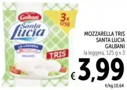 Spazio Conad Mozzarella tris santa lucia GALBANI offerta
