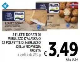 Spazio Conad 2 filetti dorati di merluzzo d'alaska o 12 polpette di merluzzo della norvegia FROSTA offerta