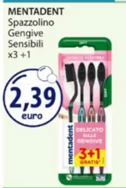 Acqua & Sapone MENTADENT Spazzolino Gengive Sensibili x3 +1 offerta