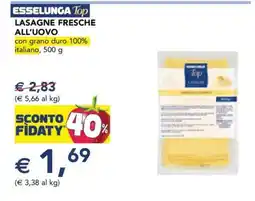 Esselunga LASAGNE FRESCHE ALL'UOVO offerta