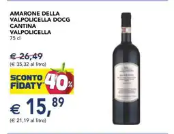 Esselunga AMARONE DELLA VALPOLICELLA DOCG CANTINA VALPOLICELLA 75 cl offerta